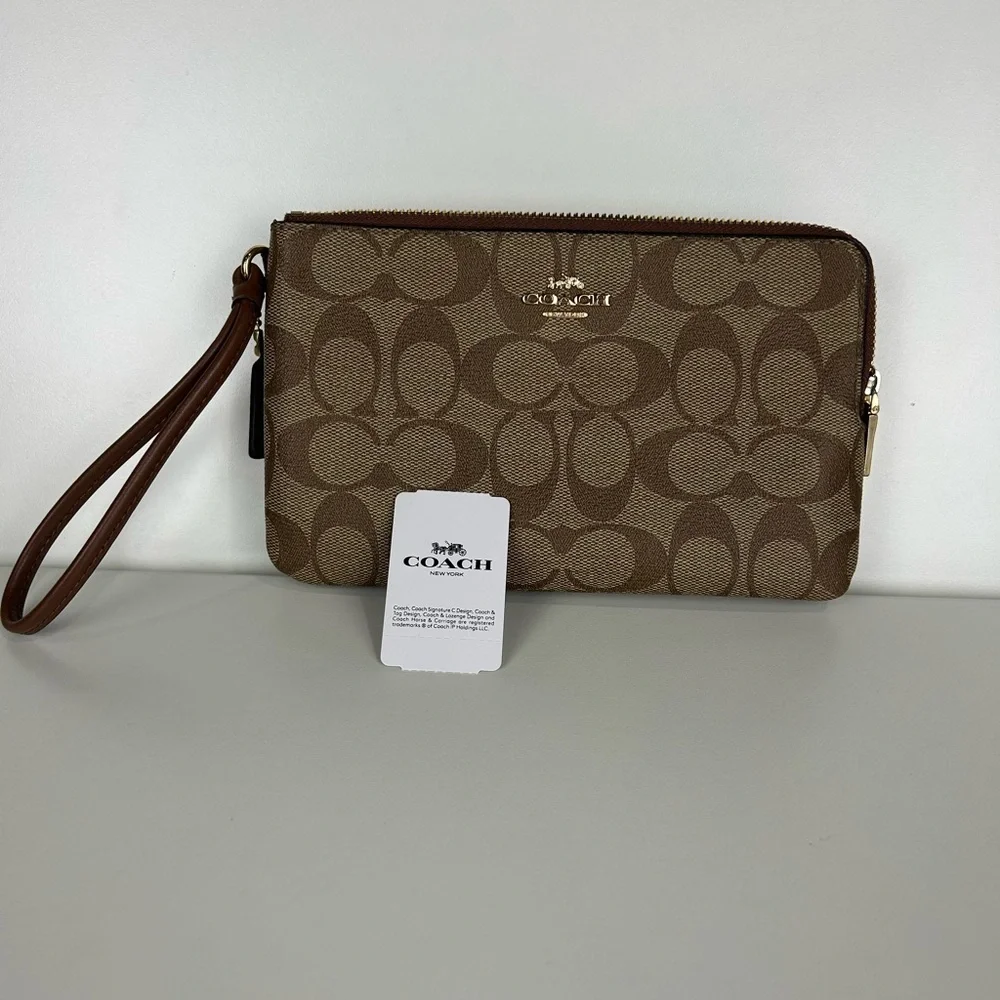 AUTHENTIC COACH DOUBLE ZIP WALLET WRISTLET
